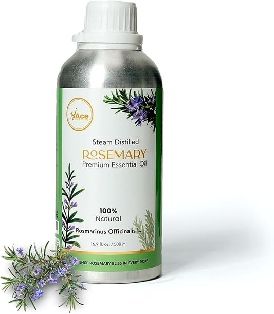 My Ace Rosemary Essential Oil | Pure, Natural & Premium Grade with Dropper | for Scalp Care, Diffuser, Skin, Aromatherapy, Massage & Bath Use | 16 fl oz