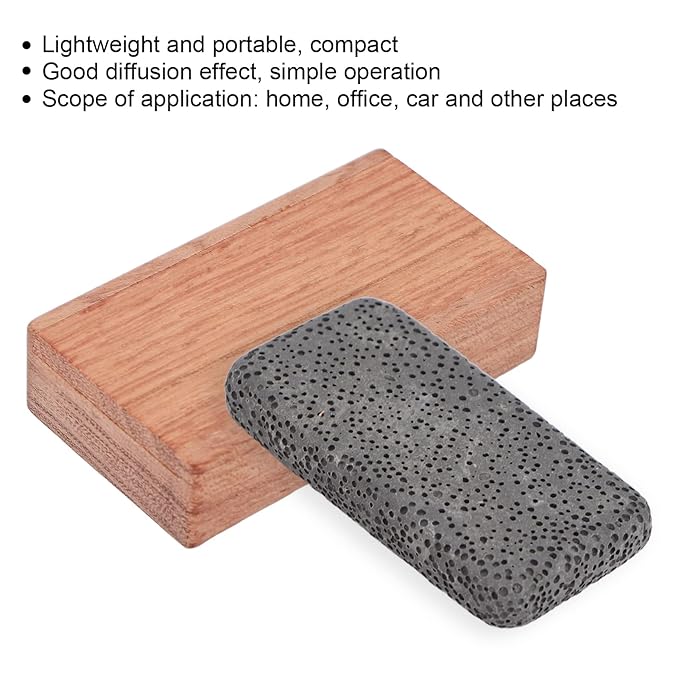 Wood Essential Oil Diffuser, Compact Portable Aromatherapy Diffuser for Home Office Car Travel, Ultrasonic Quiet Humidifier Air Vaporizer with Auto Shut-Off