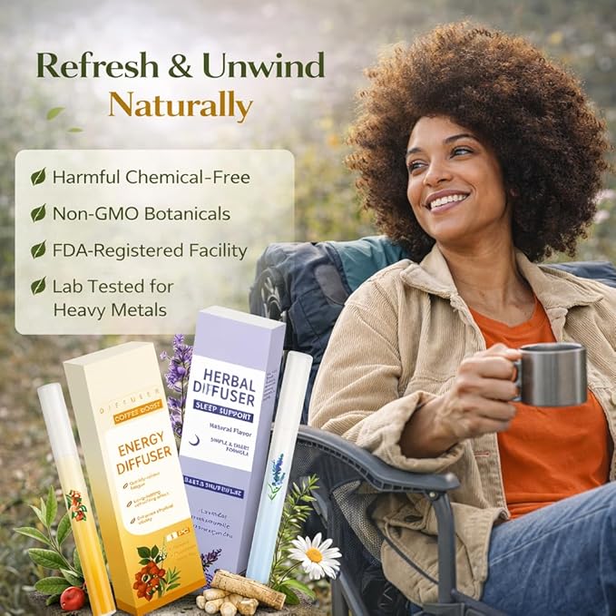 Mullein Herbal Diffuser Pen – 2 Sticks Smokeless Inhaler for Quitting Smoking, Lung Cleansing with Mint – Flavored Air Freshener