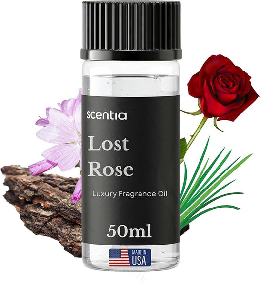 Scentia Lost Rose Hotel Scent Diffuser Oil – Luxury Fragrance Inspired by Fairmont – 50 mL – Rose, Oud Wood & Clove Essential Oil Blend for Home, Office & Aromatherapy Diffusers, Made in USA