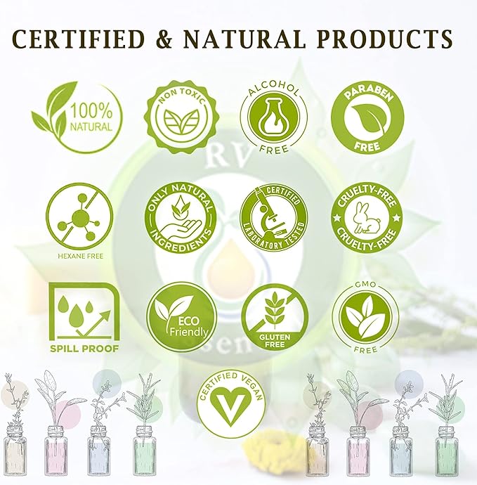R V Essential Pack of 6 Carrier Oil Set Apricot Kernel Argan Avocado Grapeseed Jojoba Rosehip Seed 100% Pure Natural for Skin Hair Relaxation Soap Lip Balm Creams Lotions Gift Set DIY 15ml (0.507oz)