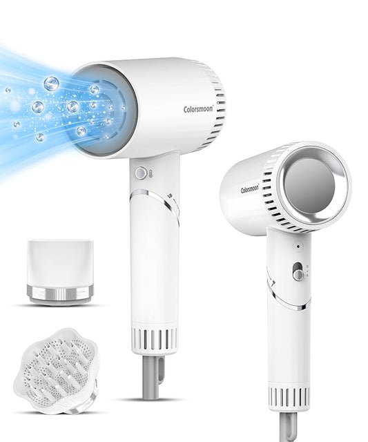Hair Dryer, 100,000 RPM High-Speed Blow Dryers for Women & Men, Hair Dryers with Diffuser & Nozzle, Portable for Travel Home Use, Quiet & Fast-Drying, 500 Million Negative Ions, Heat-Control