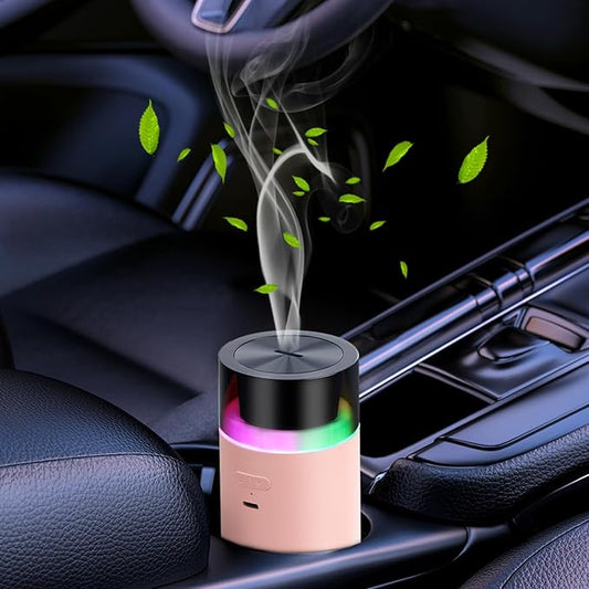 HODEMI Cordless Diffuser for Essential Oil,Portable Cool Mist Aromatherapy Car Diffuser,Built-in 3000mAH Rechargeable Battery,4/8 Timer Modes, Auto On/Off with Car,for Home,Office,Travel (Pink)