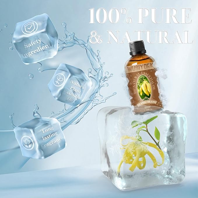 Ylang-Ylang Essential Oil 100ML - 100% Pure and Natural Therapeutic Grade Oils for Aromatherapy Diffuser - 3.4 Fl Oz/Ylang-Ylang