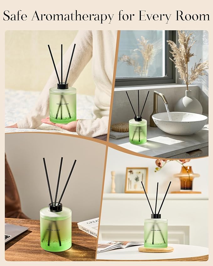 M&SENSE Cedarwood Reed Diffuser Set - 16.9 fl oz Large Room Scented Diffuser with Sticks, Long-Lasting Non-Toxic Home Fragrance Gifts for Bedroom, Bathroom & Office