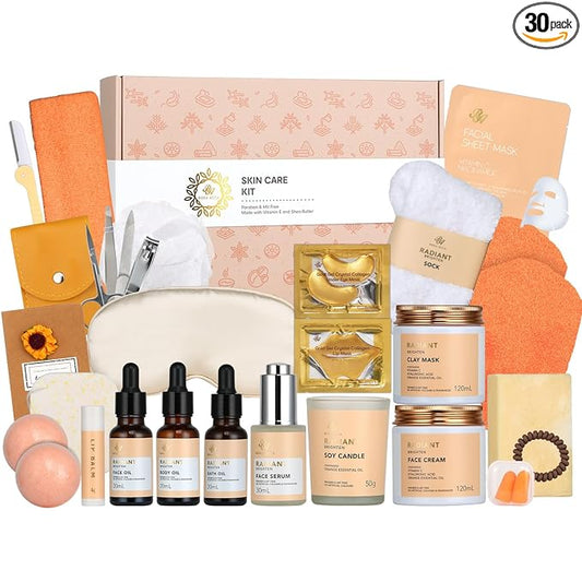 Mothers Day Gift, 30 pcs Hydrating Skin Care Set for Women & Men, Self Care Pamper Set, Birthday, Home Spa Gift Baskets, Bath & Body Gift Basket Set, Christmas, Anniversary, Birthday, Mom, Wife