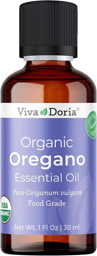 Viva Doria Oregano Essential Oil, USDA Certified, Organic Oregano Oil, 100% Pure, Natural Essential Oil, Undiluted, for Aromatherapy | Food Grade, 30 mL (1 Fluid Ounce)