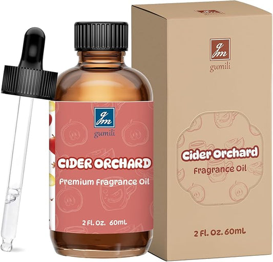GM Gumili Cider Orchard Fragrance Oil 2 Oz, Natural Scent Oil for Home Essential Oils Diffuser, Candle Making, Soap Making, DIY Body Oils, Perfume, Body Mist, Spray - Apple Cider Scent
