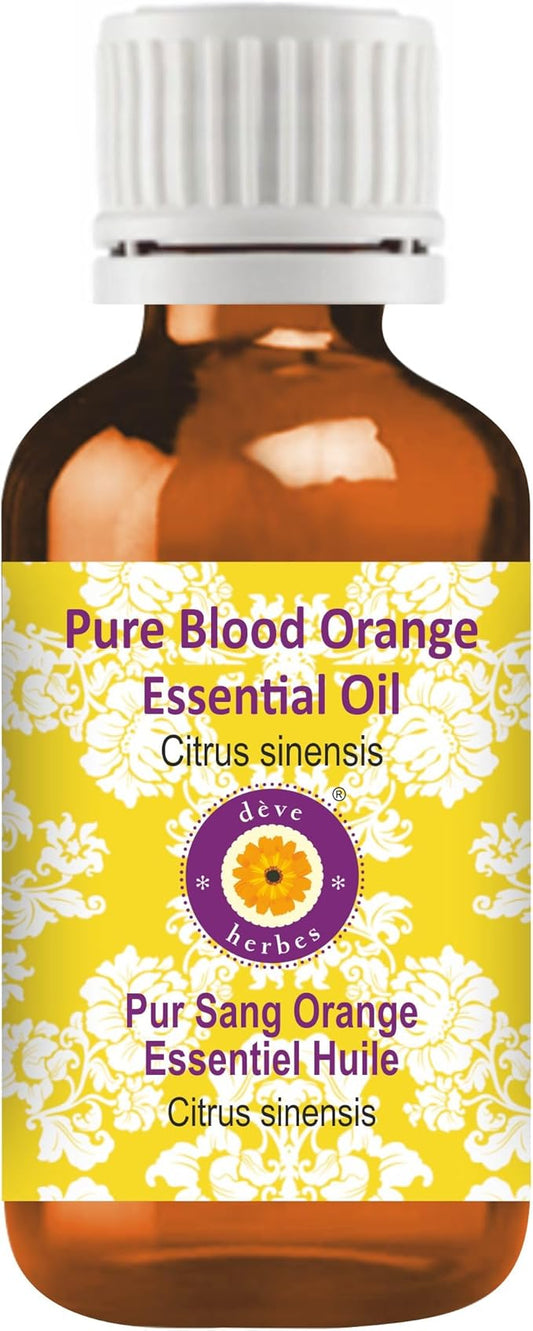 dève herbes Blood Orange Essential Oil (Citrus sinensis) Pure | Non-Sticky | Non-Greasy | Lightweight | Men & Women | All Skin Types | Steam Distilled 10ml (0.33 oz)