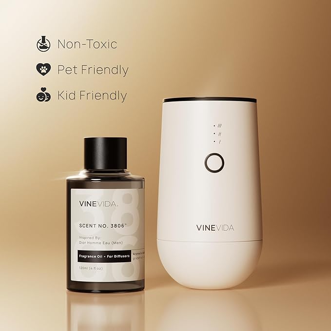 VINEVIDA [4 Fl Oz] Patchouli Fragrance Oil for Cold Air Diffusers, Essential Oils for Diffuser Oil Refill & Air Freshener Room Spray