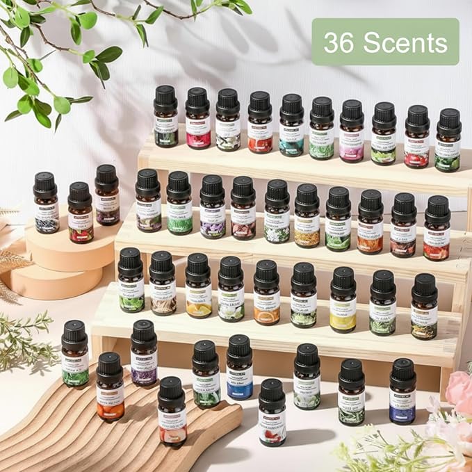 Nuanchu 72 Pcs Essential Oils Set 10ml Fragrance Oil Aromatherapy Kit for Diffuser Humidifier Aromatherapy-Oils for Candle Making