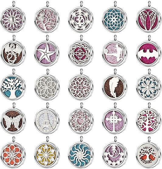 Mixed Pearl Cage Locket Pendants Set, Essential Oil Diffuser DIY Necklace Bracelet Jewelry Making Craft, Bulk Beads Aromatherapy Diffuser Charms Gifts for Women Girls