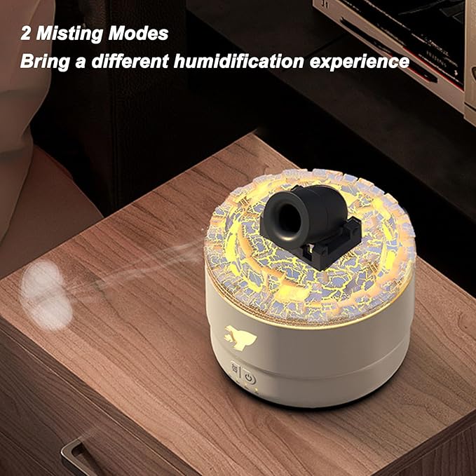 USB Fragrance Diffuser, Spiting Smoke Rings Design Cool Mist Humidifier Scent Machine for Home Bedroom Car Office Room (White)