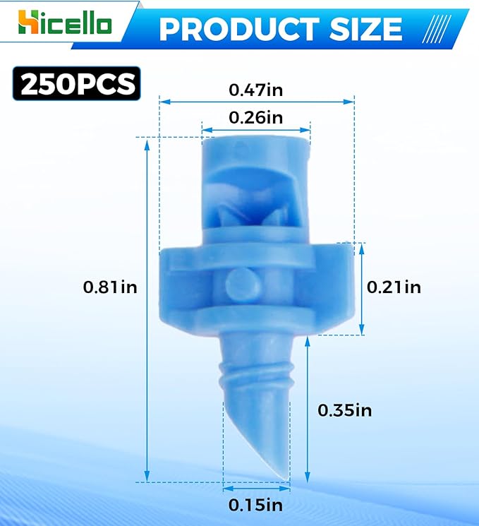 250PCS 90 Degree Misting Nozzle Irrigation, Sprinklers Sprayer for Garden Irrigation System, Micro Sprayer Refraction Automizing Drippers