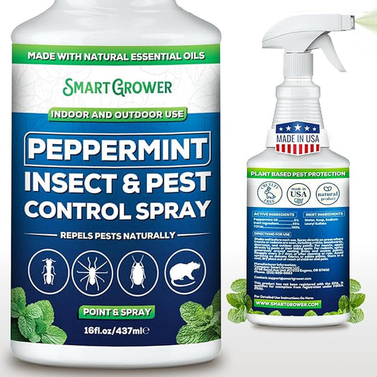 Peppermint Oil Spray for Insect and Pests, Rodents, Mice, Bugs, Spiders, Ants, Wasps - All Natural Pest Control Repellent for Home Indoor Outdoor Garden, Maximum Strength, Ready to Use, 16 FL OZ