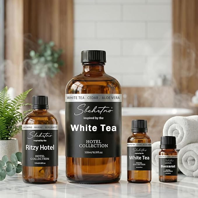 Hotel Collection Diffuser Oil – Inspired by The White Tea Hotel Scent Long-Lasting Home Fragrance for Diffusers & Machines (4 Fl Oz (Pack of 1))