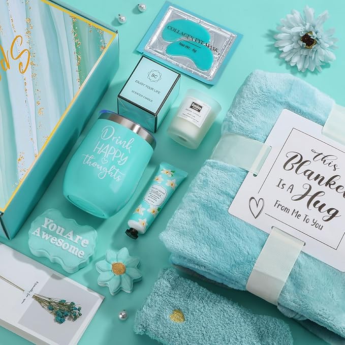 Birthday Gifts for Women Self Care Gift Set, Get Well Soon Gift Baskets for Women Care Package, Unique Relaxing Spa Valentines Day Gifts for Her Mom Friends Wife Girlfriend Sister