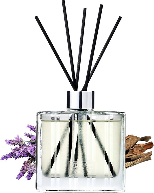 M&SENSE Sandalwood Lavender Reed Diffuser Set - 7.04 fl oz Scented Diffusers for Home, Long-Lasting Non-Toxic Fragrance Oil Aroma with Sticks, Housewarming Gifts for Bedroom Bathroom