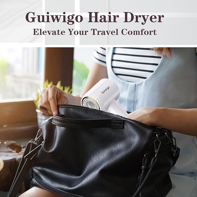 Hair Dryer, Guiwigo High Speed Professional Ionic Hair Dryers with Diffuser,Nozzle,Wall Mount, 3 in 1,Fast Drying,Low Noise,200 Million Negative Ions,Hair Dryers for Women,Men,Kids,Pets,Gift