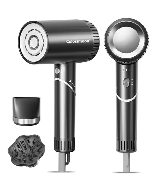 Hair Dryer, 100,000 RPM High-Speed Blow Dryers for Women & Men, Hair Dryers with Diffuser & Nozzle, Portable Hairdryer for Travel Home Use, Quiet & Fast-Drying, 500 Million Negative Ions, Heat-Control
