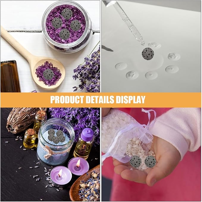 33pcs Volcanic Rock Aromatherapy Diffuser Stones Black Natural Lava Stone Decoration Car Essential Oil Fragrance Diffuser Accessories