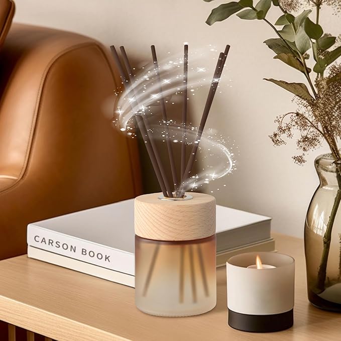 90Pcs Reed Diffuser Sticks-10Inch/4mm Brown Rattan Wood Sticks Reed Sticks Essential Oil Aroma Diffuser Reeds Aroma Fragrance Refills (4mm X 25cm (90pcs))