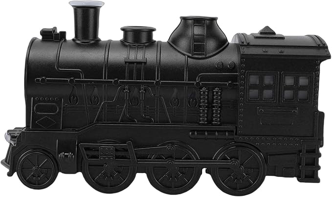 Heayzoki Train Humidifier 300ML Essential Oil Diffuser, Cool Mist Humidifier Dual Spray Modes with Night Light for Relaxation Home Decor Bedroom Desk (Black)