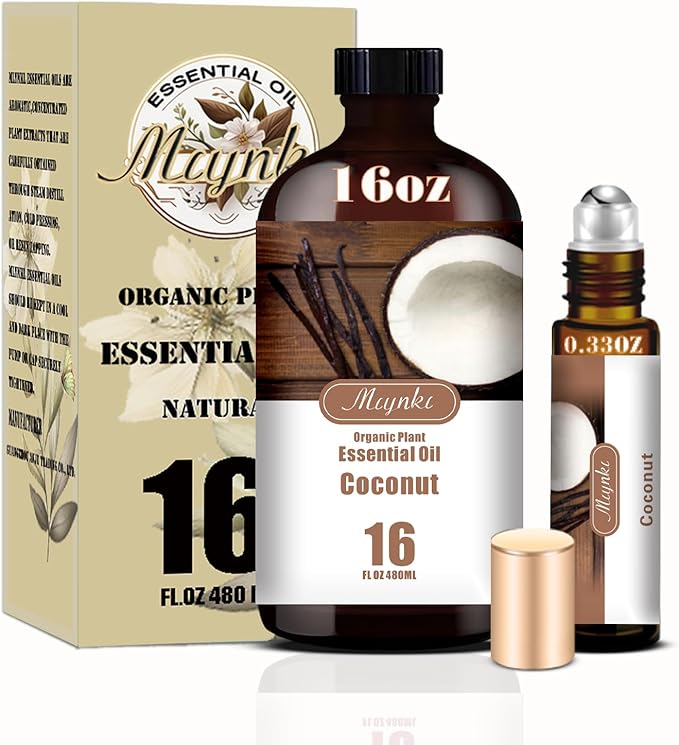 Coconut Essential Oil – MLYNKL Coconut Oils for 16.33 fl oz Diffusers, Humidifiers, Massage, DIY Candles, Soap, Cleaning, Home, Yoga, Office, Gifts - 490 ml