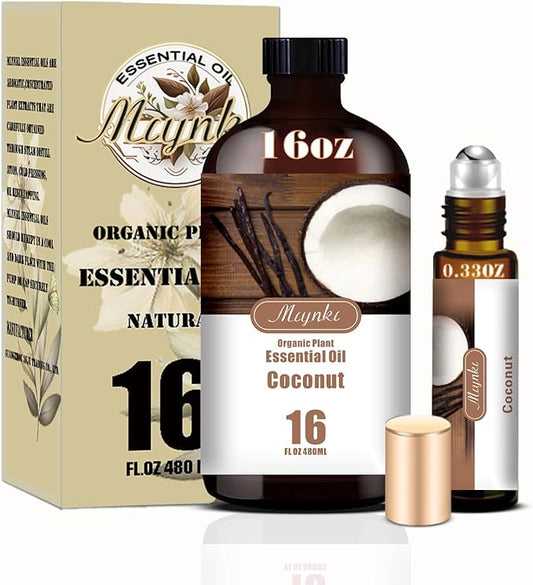 Coconut Essential Oil – MLYNKL Coconut Oils for 16.33 fl oz Diffusers, Humidifiers, Massage, DIY Candles, Soap, Cleaning, Home, Yoga, Office, Gifts - 490 ml