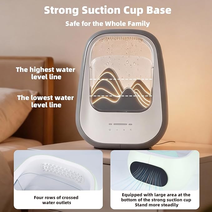 8-in-1 White Noise Sound Machine with Aroma Diffuser, Rain Sound Machine for Sleeping, Stress Relief, Waterfall Sound Machine Night Light Timer for Bedroom Office Home Decor, Gray