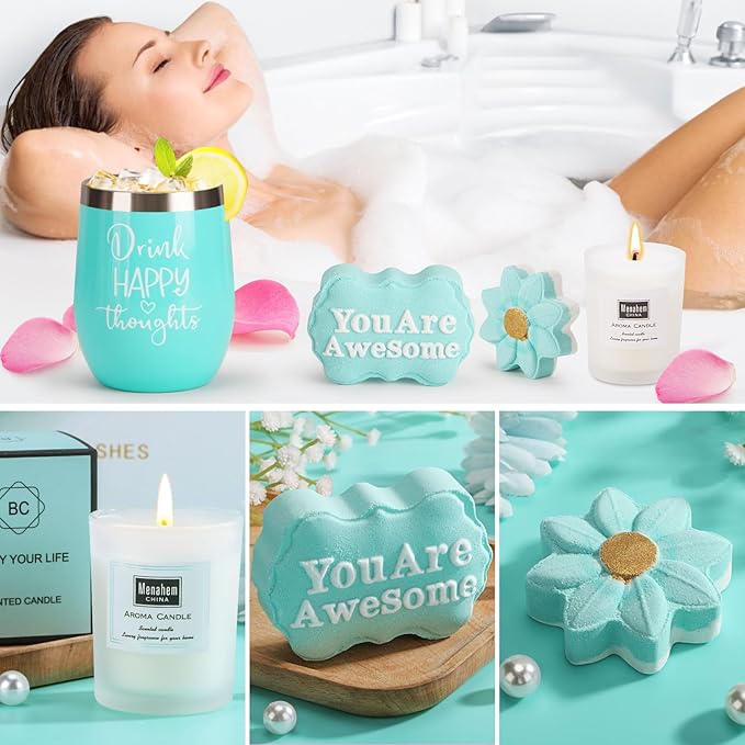Birthday Gifts for Women Self Care Gift Set, Get Well Soon Gift Baskets for Women Care Package, Unique Relaxing Spa Valentines Day Gifts for Her Mom Friends Wife Girlfriend Sister