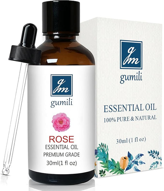 GM Gumili Rose Essential Oil for Face, Hair, Body, Skin, Aromatherapy, Essential Oils Diffuser, DIY Blends - 1 Oz
