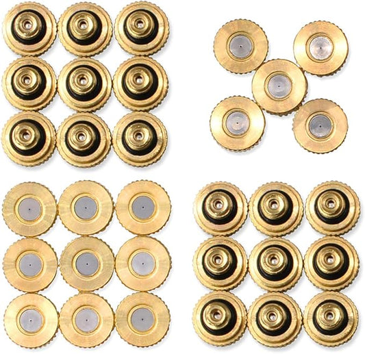 32 Pack- Brass Misting Nozzles For Outdoor Cooling System, 0.012” Orifice (0.3 mm) 10/24 UNC