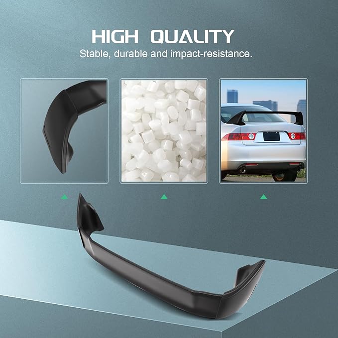 SCITOO ABS Spoiler Wing Fits for 2004-2008 for Acura for TSX 3PCS Matte Black Rear Trunk Spoiler Wing