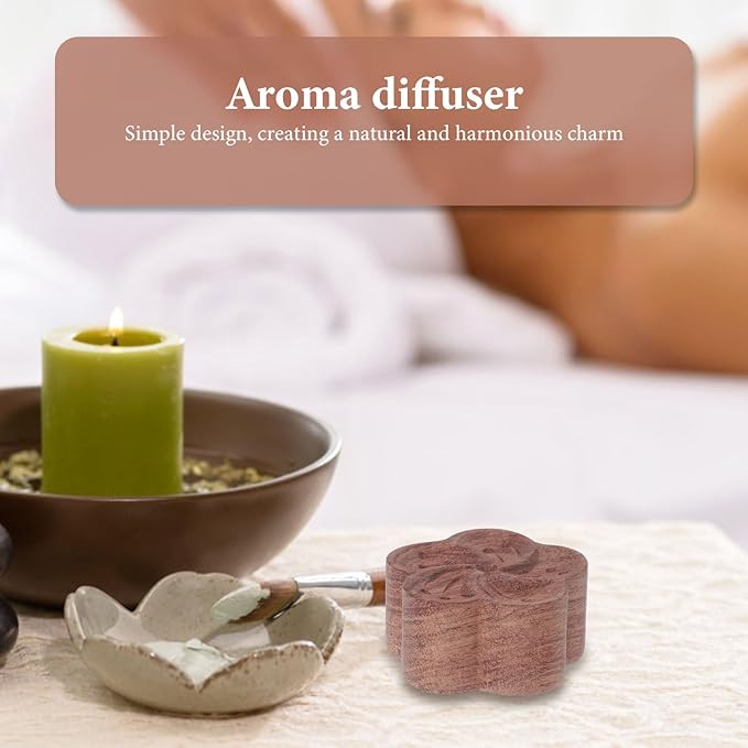 Beaupretty Essential Oil Wooden Diffuser Plumeria Scent Aromatherapy Diffusing Adornment Home and Car Use Lightweight Natural Wood