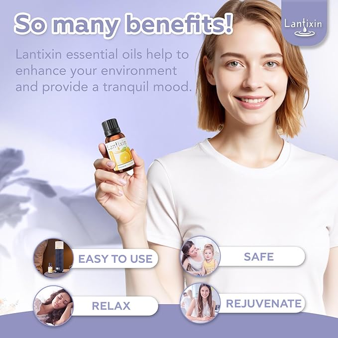 Lantixin 100% Pure Sweet Orange Essential Oil – Natural Undiluted Scent for Diffuser – Uplifting Home Fragrance for Ultrasonic Diffusers, Meditation & Crafting – 0.5 fl oz(Sweet Orange)