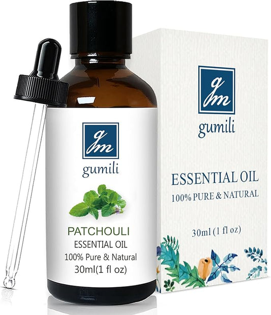 GM Gumili Patchouli Essential Oil 1 Oz, 100% Pure Patchouli Oil for Skin, Diffuser, Perfume & DIY - 30ml