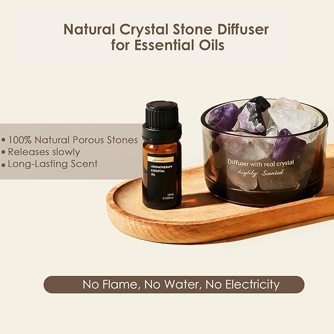Aroma Stone Passive Diffuser with Essential Oils for Home, Bathroom, Office | Room Scent | Home Decor & Fragrance, Elegant Gift Packaging(Lavender Scent)