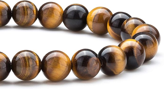 Hamoery Men Women 8mm Natural Stone Lava Rock Diffuser Bracelet Elastic Yoga Agate Beads Bracelet Bangle
