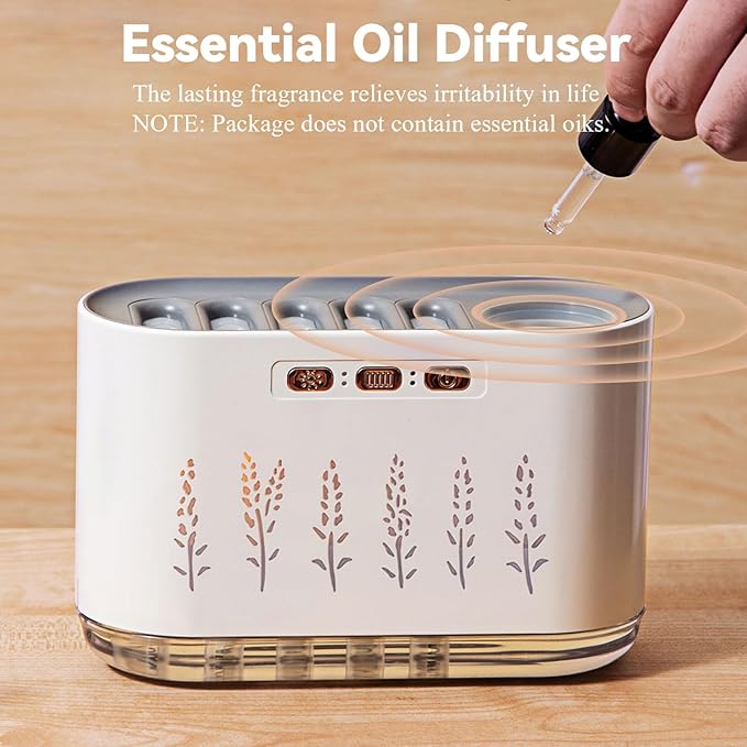 5 Nozzle Cool Mist Humidifier, Music-Sensing Humidifier Diffuser with 20 Color LED Light, 700ML Essential Oil Diffuse, Auto Shut-Off, Aroma Diffusers Humidifiers for Bedroom Home Office (Green)