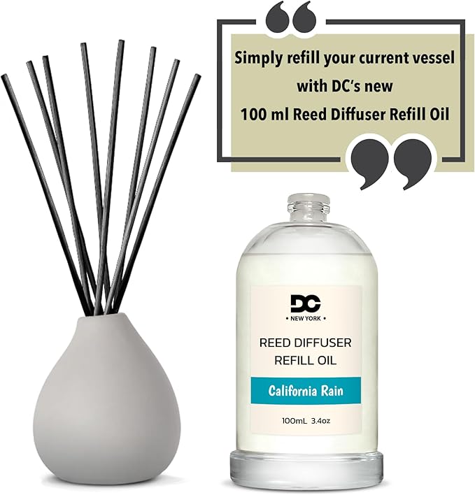 Daniella's Candles California Rain Reed Diffuser Refill Oil, 3.4oz/100ml, Premium Fragrance Oil, Home Fragrance, Long Lasting, Oil for Reed Diffusers