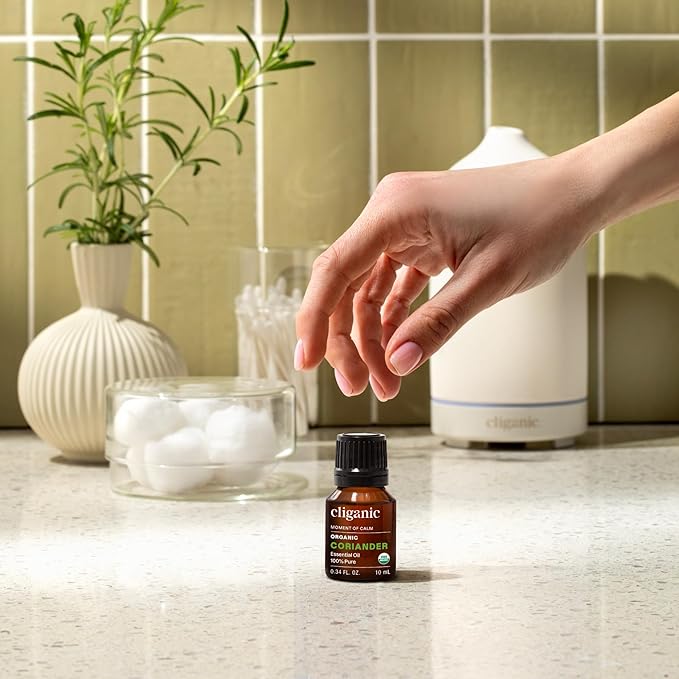 Cliganic Organic Coriander Seed Essential Oil, 100% Pure Natural for Aromatherapy | Non-GMO Verified