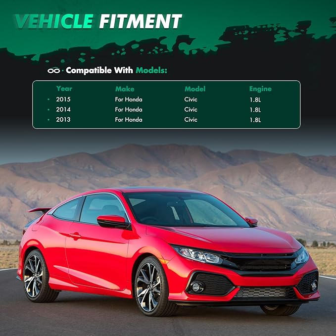 SCITOO Matte Black ABS Front Bumper Lip Chin Spoiler Fit for 2013-2015 for Honda Civic Sedan