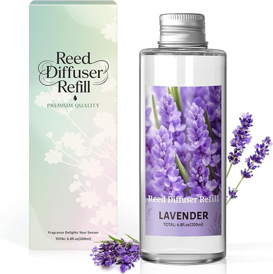 SCENTORINI Reed Diffuser Oil Refill, Lavender Diffuser Oil 6.76 Fl Oz, Natural Scented Essential Oil Refill Long Lasting Home Fragrance for Bathroom Room Spa Aromatherapy Hotel Decor