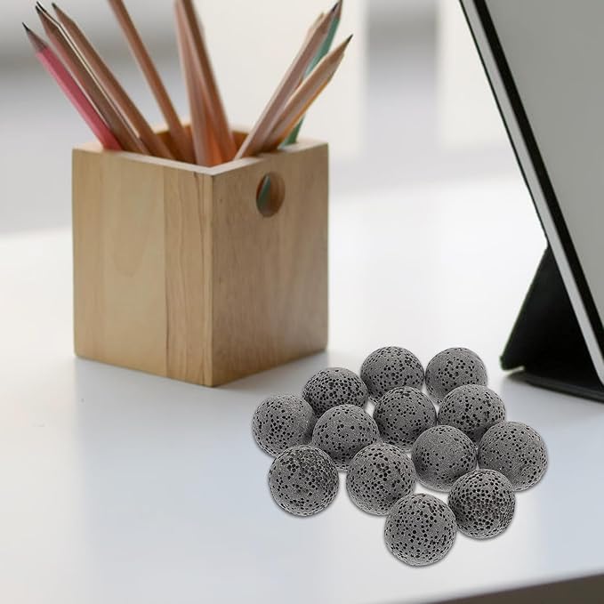 SAFIGLE Volcanic Rock Aromatherapy Stone 16mm Natural Lava Diffuser Stones 20pcs Passive Fragrance Expanding Rocks for Home Relaxation and Essential Oil Diffusers