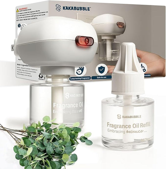 Open Air Plug-in Essential Oil Diffuser Starter Kit, 2-Pack – 30-Day Freshness, Pet & Child Safe, Ideal for Small & Medium Rooms (Eucalyptus Scent)