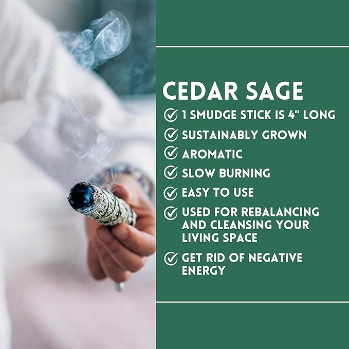Ancient VEDA Organic Smudge Kit – Cedar Sage, Palo Santo, Sweetgrass, Abalone Shell, Feather & Smudge Guide | Smudging Kit for Home Energy Cleansing, Meditation, Reiki (Healer's Kit, Cedar Sage)
