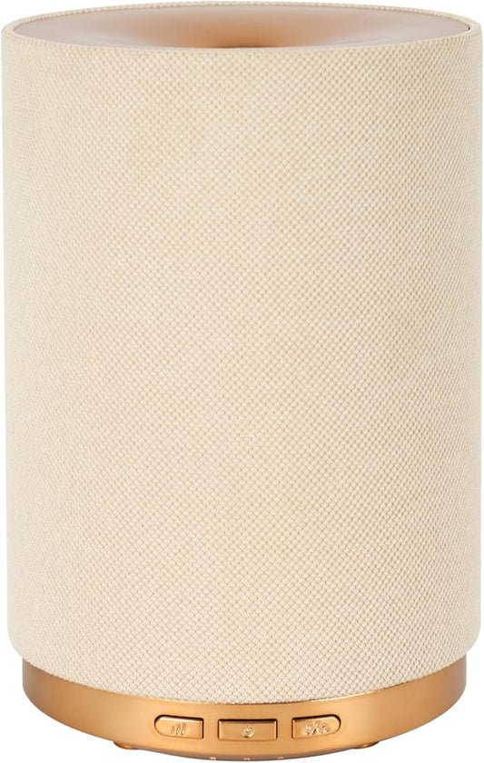 Fabric Essential Oil Diffuser, 110ml Aroma Diffuser with Night Light, 2 Mist Modes, 3 Light Settings, 4 Timer Modes, Auto Shut-Off, for Home Office Bedroom Decor