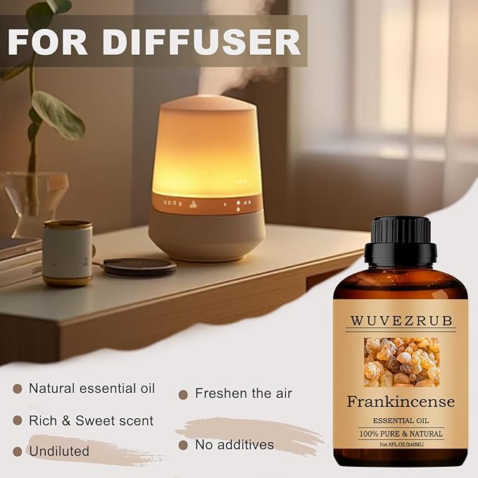 Frankincense Essential Oil 240ML, 100% Pure and Natural for Aromatherapy Diffuser - 8 Fl Oz