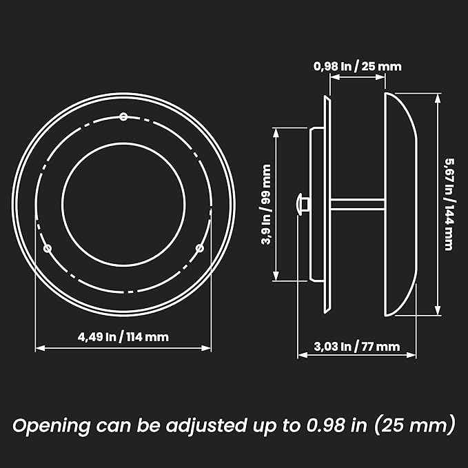 Repa Market 4" Inch Wooden Adjustable Sauna Air Diffuser – Pine Wood Wall Vent Cover – Sauna Accessories & Ventilation – Manually Adjustable Sauna Air Vent - Steam Room Ceiling Vent Covers